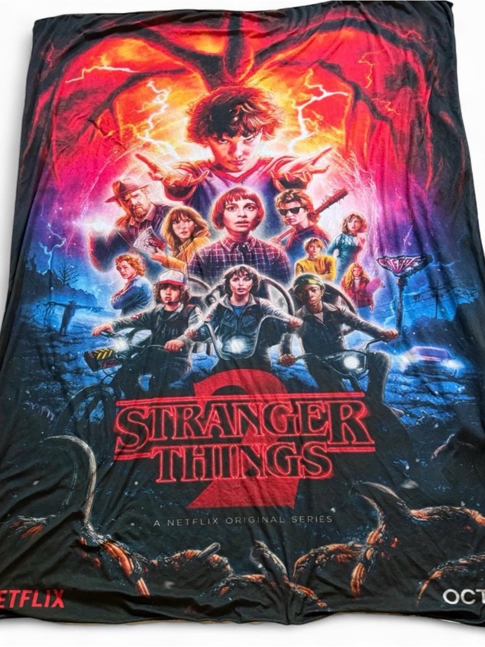 Stranger Things 2 Poster Blanket - Black & Red